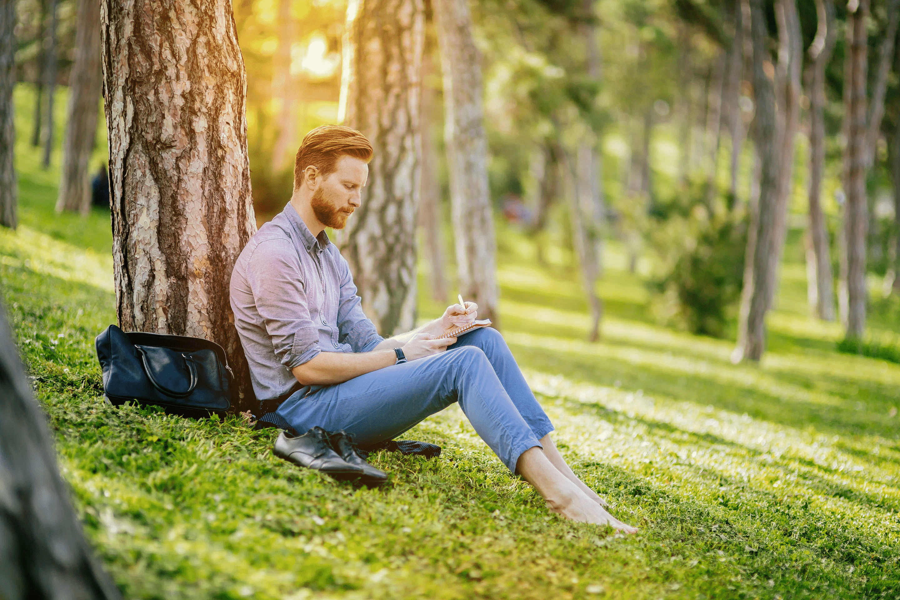 Man writing a letter